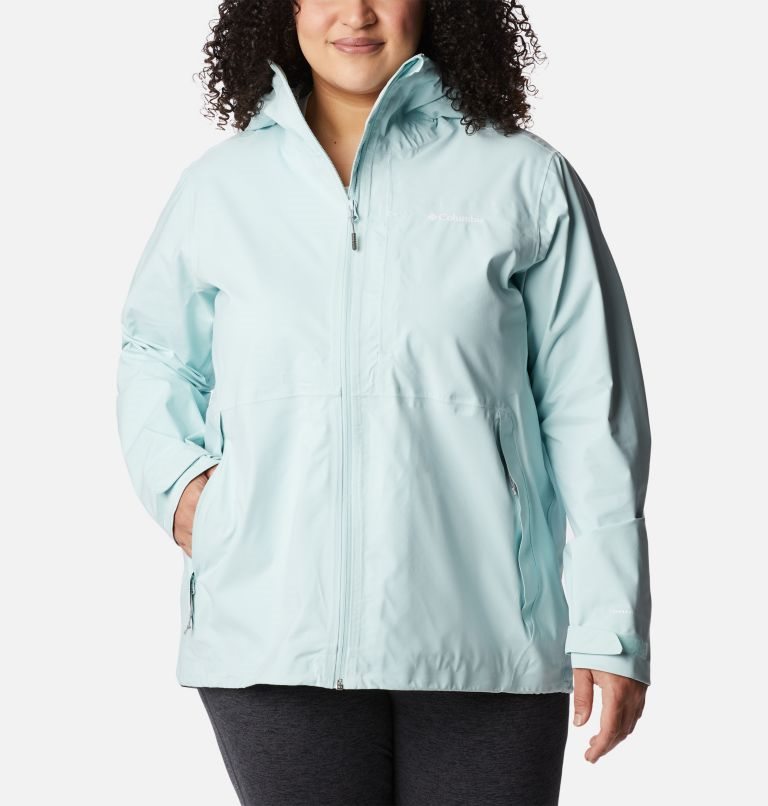 Women\'s Columbia Omni-Tech Ampli-Dry Shell Jackets Turquoise | Plus Size CA-U580A